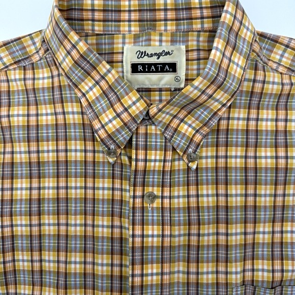 Wrangler Riata Men's Short Sleeve‎ Western Rodeo Cowboy XL Multicolor Check - Picture 1 of 6